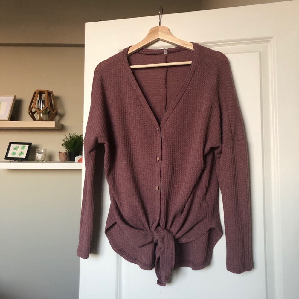 Button front thermal Henley